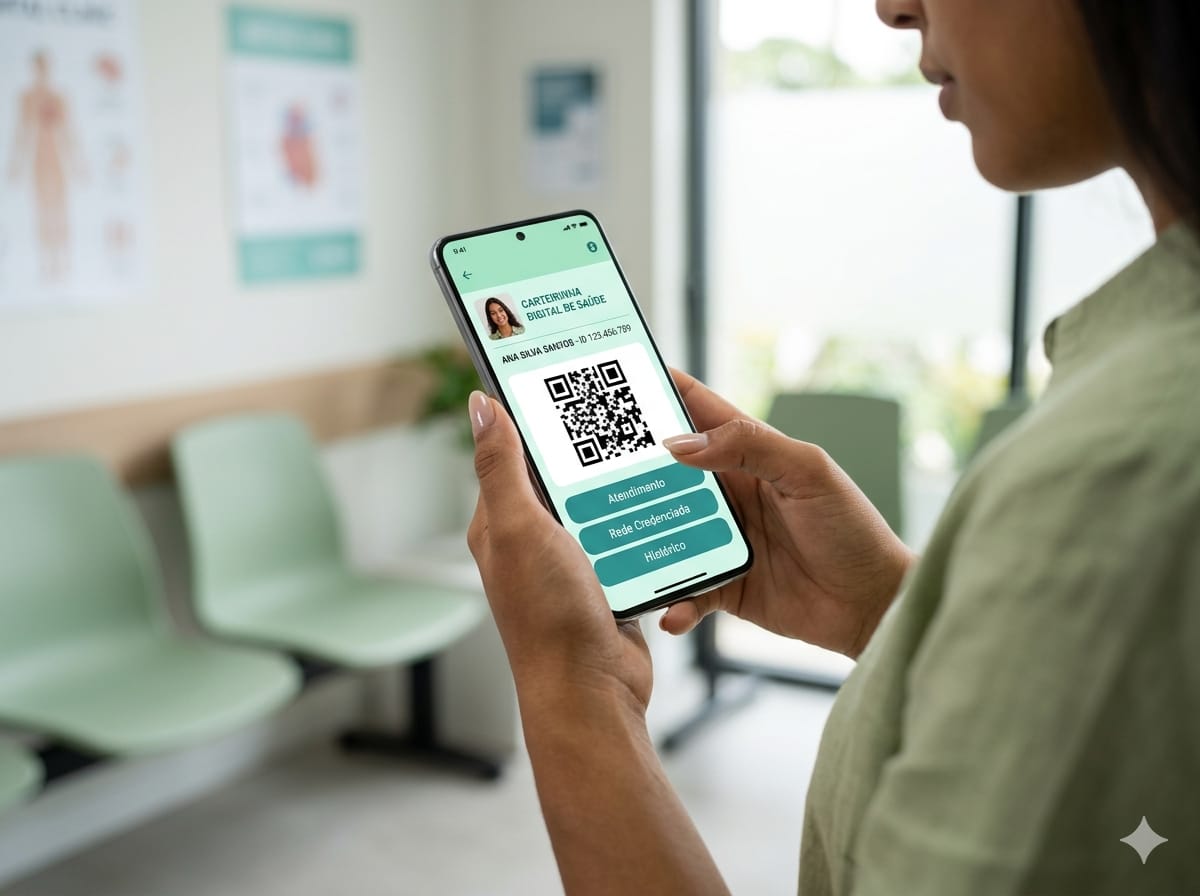 Carteirinha Digital Check Up Brasil com QR Code no celular
